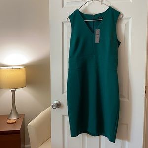 Ann Taylor Sheath Dress, Dark Green, 10P (NWT)